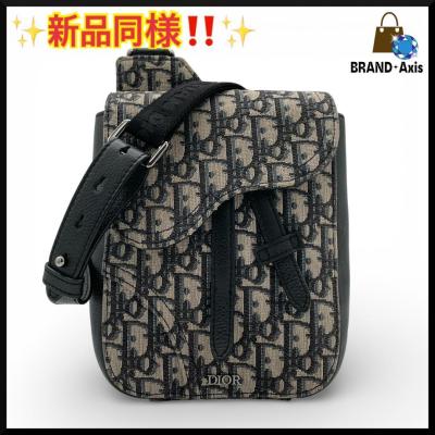 ★【新品同様】ディオール DIOR オブリーク トロッター サドルフラップ ショルダーバッグ メンズ レディース★