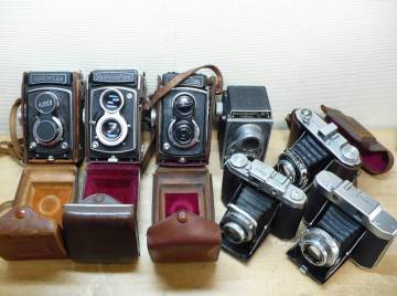 ★まとめて ７台●アンティーク・ビンテージ 蛇腹・二眼レフカメラなど◆いろいろ◆