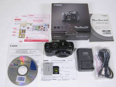 動作確認済 ★ Canon PowerShot G12 コンパクト デジタルカメラ ★ 送料無料★ バッテリー、充電器付属 SDカード 元箱 説明書 CD 付属品