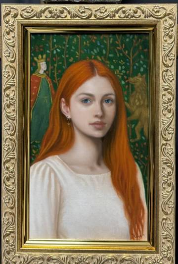 ★★　古典的絵画　写実　女性像　額付き　M3号　真作作品・真作保証　サイン・裏書署名有　★★