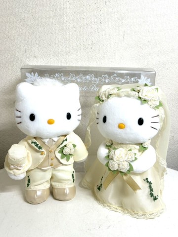 【レア】サンリオ K/T D/N ヌイグルミ M マロニエ ハローキティ ダニエル ウェディング ドールセット ぬいぐるみ 化粧ケース 