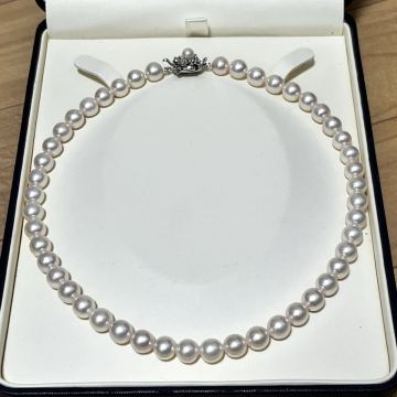 特大珠!! オーロラ 花珠のような輝き あこや真珠 約8.5-9.0mm 42cm アコヤ パール ネックレス アクセサ 本真珠 pearl SILVER刻印 necklace