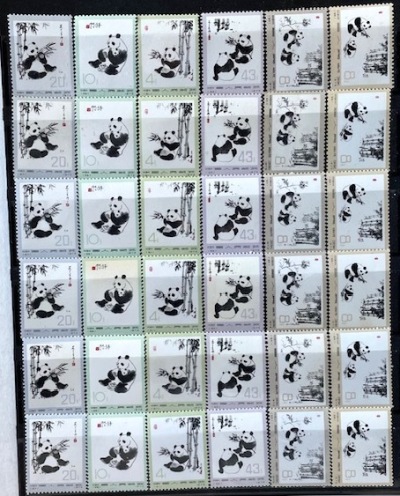 中国切手　オオパンダ　6種完　『6セット』革14　36枚　1973年.1.15発行　　長期保管品　未使用　（6558）