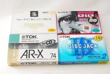 カセットテープ　4本セット　未開封品　SONY　STAMINA 、GIG　60min ,TDK AR-X,DJ2-150F