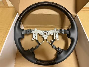 ２００系 ハイエース ダークプライム２ 7型 純正 ステアリング ハンドル コンビハンドル コンビステアリング マホガニー トヨタ 美品 