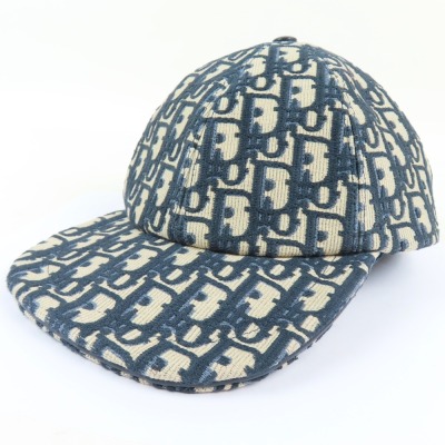 205381★1円スタート★Christian Dior クリスチャンディオール 極美品 オブリーク トロッター 帽子 22DOB922X135 キャップ コットン
