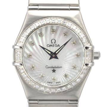 １円～稼働288-1236887J　OMEGAオメガ　コンステレーション　25ミリ　ステンレス　クォーツ　シェル文字盤　レディース腕時計