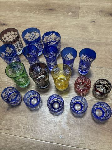 1-56 切子 切子グラス ロックグラス 江戸切子 切子ガラス コップ 赤 グラス 工芸品