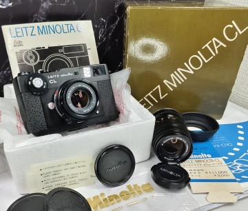 【ほぼ未使用デッドストック】MINOLTA CL 元箱付(シリアル一致)＋M ROKKOR 40mm f2＋90mm f4 単焦点2本セット 各動作OK 露出計OK 光学綺麗