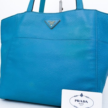 1円■超美品■ギャランティ■希少デザイン■型崩れ無し PRADA プラダ オールレザー 三角プレート トートバッグ ビジネス メンズ レディース