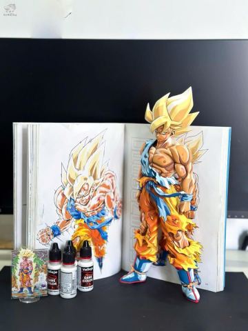 孫悟空 超サイヤ人（War Damage Ver.）の 2D塗装ハンドペイント・リペイント