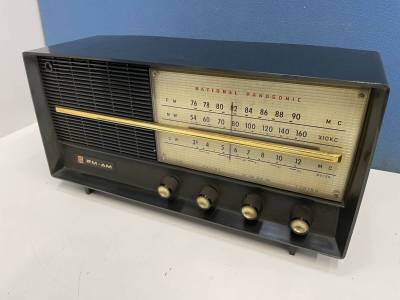 ナショナル パナソニック EF-740 真空管ラジオ FM-AM ラジオ オーディオ機器 アンティーク 9541001