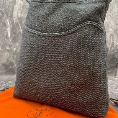 【極美品】 エルメス HERMES ショルダーバッグ ビジネス メンズ サックデパンサージュ コットン チャコール A4 斜め掛け