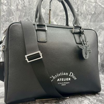 【極美品】クリスチャンディオール Christian DIOR アトリエ ビジネスバッグ ブリーフケース A4 2way レザー ブラック ビジネス メンズ