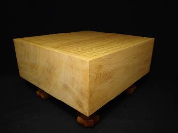 ◇本榧 五寸八分『天柾』碁盤 20.7kg 総仕立て直し済 美麗品!! 桐覆い付き◇B2