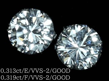 RL17452SS 初売り【1円～】新品【RK宝石】≪DIAMOND≫ VVS-2 GOOD 極上ダイヤモンド 0.319ct / 0.313ct Pt900 超高級 一粒ダイヤ ピアス
