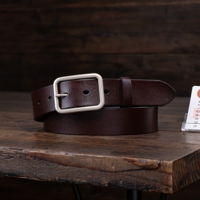 ダークブラウン【牛革】イタリアンレザー シンプル メンズ 本革 ベルト フリーサイズ ナチュラル 新品 未使用 送料無料 1円 茶 田中革具