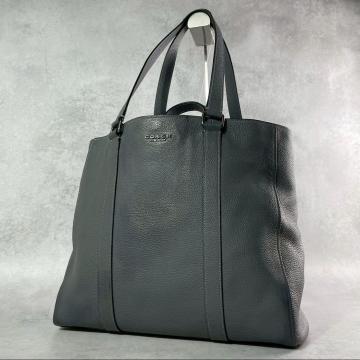 極美品 コーチ coach ハドソン ダブルハンドル トートバッグ ショルダーバッグ 大容量 A4収納 肩掛け レザー 通勤 ビジネス グレー メンズ