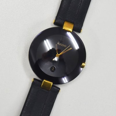 1円 可動品 腕時計 ラドー RADO 129.3575.4N クォーツ メンズ ブラック 同梱不可