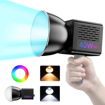 【１円オークション】Ulanzi L024 40W RGB COB撮影ライト、LEDビデオライト、RGB COBライト、デュアル色温度定常光、AAU1583