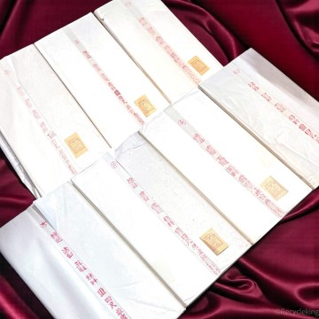 ☆ 紅星牌 1985年- 四尺 棉料 重単宣 100枚他 7反 安徽省 玉版 書画紙 画仙紙 宣紙 書道具 書道紙 中国紙 20260201-42