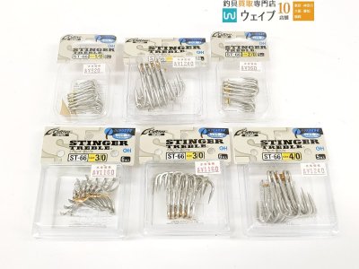 カルティバ スティンガートリプル ST-66 4/0 3/0 2/0 1/0 トリプルフック トレブルフック ルアーフック 計6個 未使用