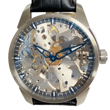 J055-M15-8473 TISSOT ティソ メンズ腕時計 コンプリカシオン スケレッテ T070405 手巻き スケルトン SS 2針 ラウンド 稼働 ケース付き KA
