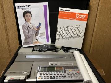 SHARP シャープ ポケットコンピュータ PC-1600K/CE-1600P(プリンター)/CE-1600F(ディスクドライブ) 収納ケース付き ジャンク 中古