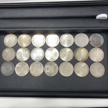 #13555 1000円銀貨 21枚 額面21000円分 東京五輪 富士山 昭和39年 記念硬貨 記念銀貨 日本 オリンピック 古銭 総重量約419g シルバーコイン