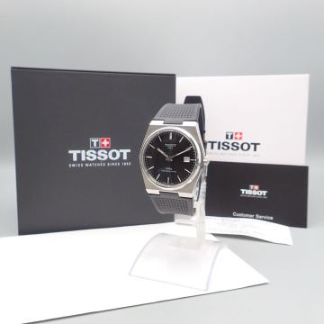 か01011【本体美品】 ティソ TISSOT PRX パワーマティック80 T137.407 A 自動巻き 23石 100M 黒文字盤 メンズ 腕時計 箱・付属品付