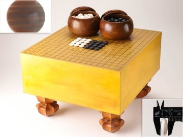 【流】囲碁道具 本榧碁盤 本蛤碁石 重量16.2g LD551