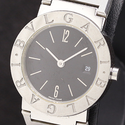 1円 稼働 ブルガリ ブルガリブルガリ QZ ブラック文字盤 BB26SS レディース腕時計 2000000 12BGY KMR