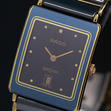 1円 稼働 良品 ラドー フローレンス QZ ネイビー文字盤 160.0281.3N メンズ腕時計 2000000 12JWY KMR