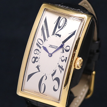 1円 稼働 ティソ QZ バナナウォッチ シルバー文字盤 メンズ腕時計 2000000 12JWY KMR