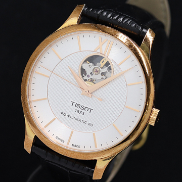 1円 稼働 ティソ トラディション パワーマチック80 T063907A AT/自動巻き シルバー/スケルトン文字盤 メンズ腕時計 0024200 2DKT MST