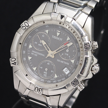 1円 稼働 ティソ PR100 クロノグラフ P367/467 QZ グレー文字盤 メンズ腕時計 4609000 2TLT MST