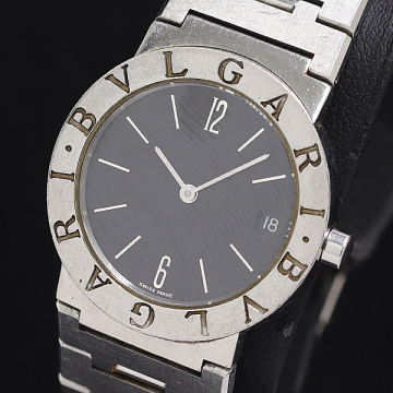 1円 稼働 ブルガリ ブルガリブルガリ BB30SSD F250936 QZ ブラック文字盤 メンズ腕時計 3215300 2TLT MST