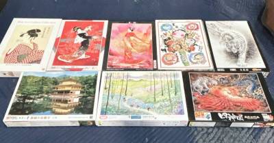 パズル　8個　おまとめ　1000ピース　日本画　和柄　【ピース数、未確認　現状お渡し】