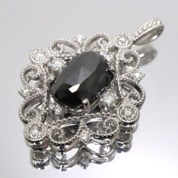 Pt900!!2.39/0.28ct!!■天然ブラックダイヤモンド/天然ダイヤモンドペンダントトップ■F 約5.9g diamond necklace jewelry EH5/EH9 U604