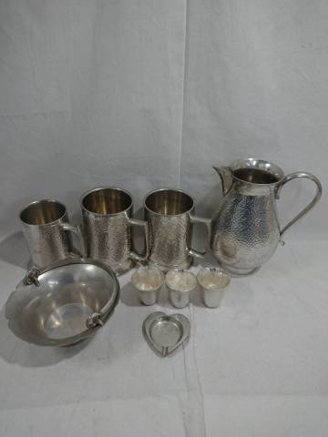 【希少】錫 ピューター 製品 まとめ BINTARA 本錫 錫半 水差し ジョッキ 灰皿 等【スズ 食器 酒器 アンティーク レトロ 骨董 貴重 レア】