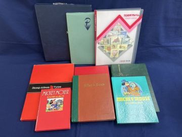 〇【同梱不可】未使用　外国切手　アルバム9冊　バラ シート　韓国/アメリカ/フランス/ドイツ/ディズニーなど〇#sd8