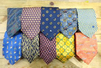 1円スタート エルメス CELINE GUCCI BVLGARI TIFFANY フェラガモ BURBERRY ダンヒル ブランドネクタイ ネクタイ 10本 おしゃれ 082M-53