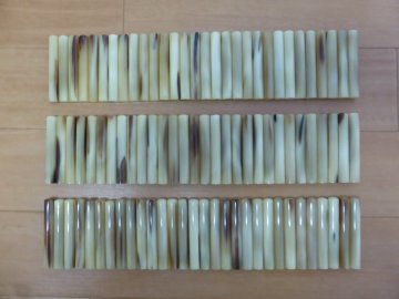 在庫終了～！売切り！美品！☆◆オランダ水牛 色もの！印材/棒材 &phi;約9&times;60mm丈！90本 ☆◆疑似餌、玉生地、目釘、etc..