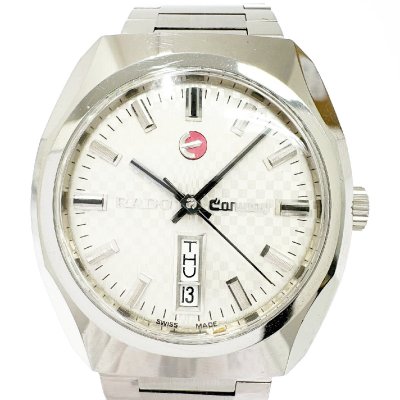 【1円スタート】【訳あり品】RADO ラドー 1004 CONWAY コンウェイ デイデイト SS シルバー系文字盤 自動巻き メンズ腕時計 552594