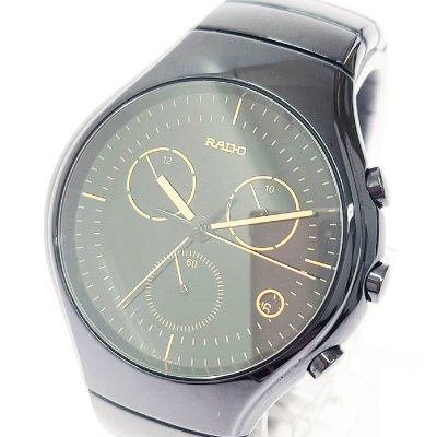 【1円スタート】【訳あり品】RADO ラドー 541.0814.3 トゥルー クロノグラフ セラミック ブラック文字盤 クオーツ メンズ腕時計 552538