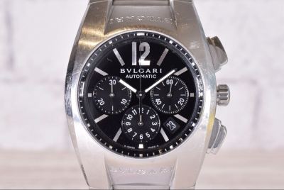 【1円】 保/箱付 稼働 ブルガリ エルゴン EG40S AT/自動巻 ブラック文字盤 メンズ腕時計 BVLGARI Ergon D2908 ブラックダイヤル オートマ 