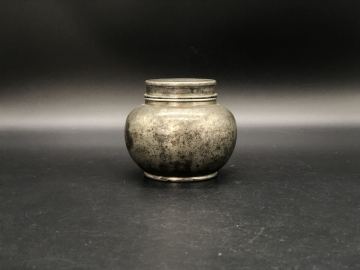 煎茶道具 時代物 古錫 錫製 丸形 茶壺 茶入 茶心壺 間村自造 茶道具 茶器