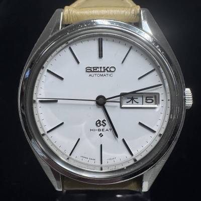 【稼働】 グランドセイコー ハイビート 5646-7010 自動巻き 白文字盤 デイデイト メダリオン SEIKO HI-BEAT GS 