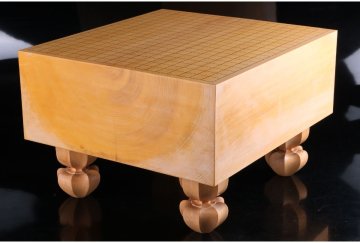 [URA]本榧製足付19路碁盤/厚み17.2cm/約16.5kg/4-g9-31　(検索)■骨董/囲碁/将棋/碁笥/碁石/カヤ/榧