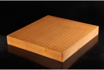 [URA]本榧製卓上19路碁盤/厚み6cm/約5kg/4-2-57　(検索)骨董/囲碁/将棋/碁笥/碁石/カヤ/榧